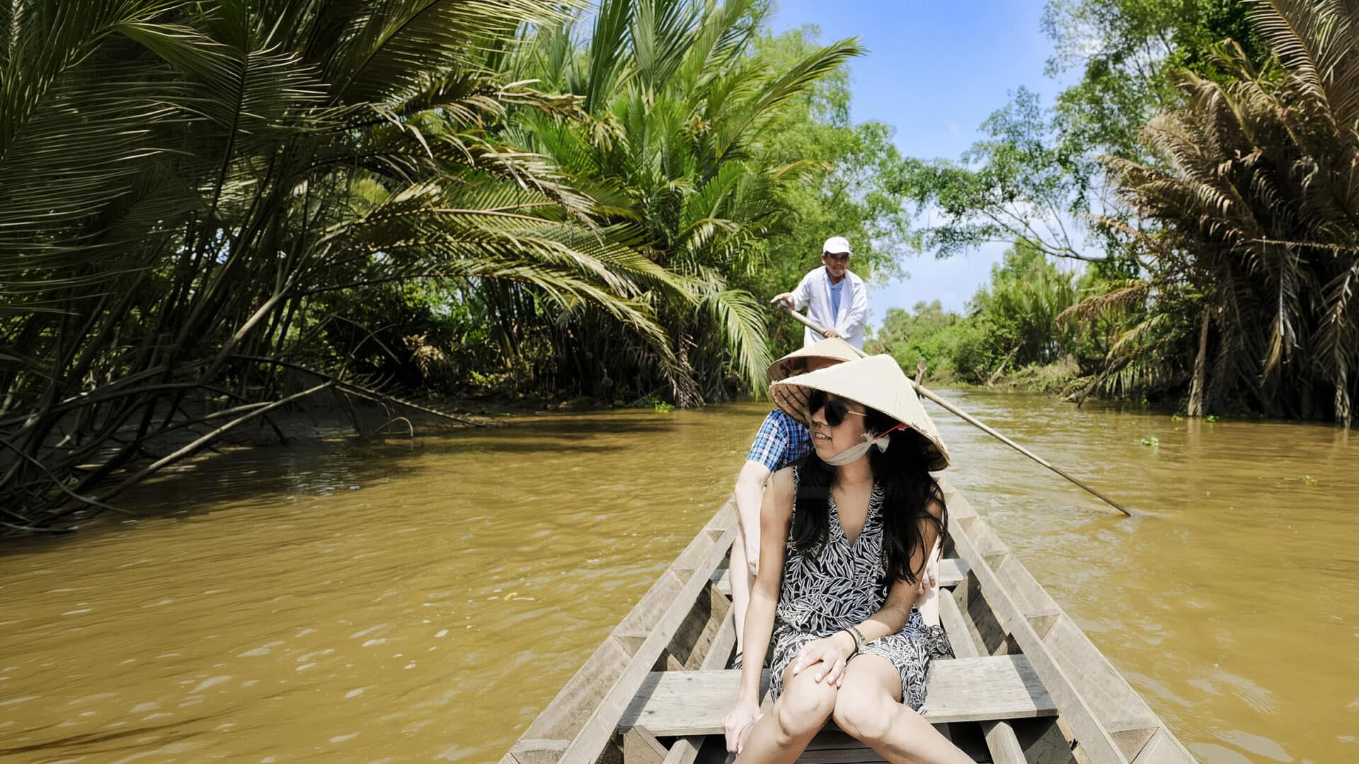 Rowing boat in Mekong Delta